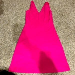 Pink Dress with front & back v-neck